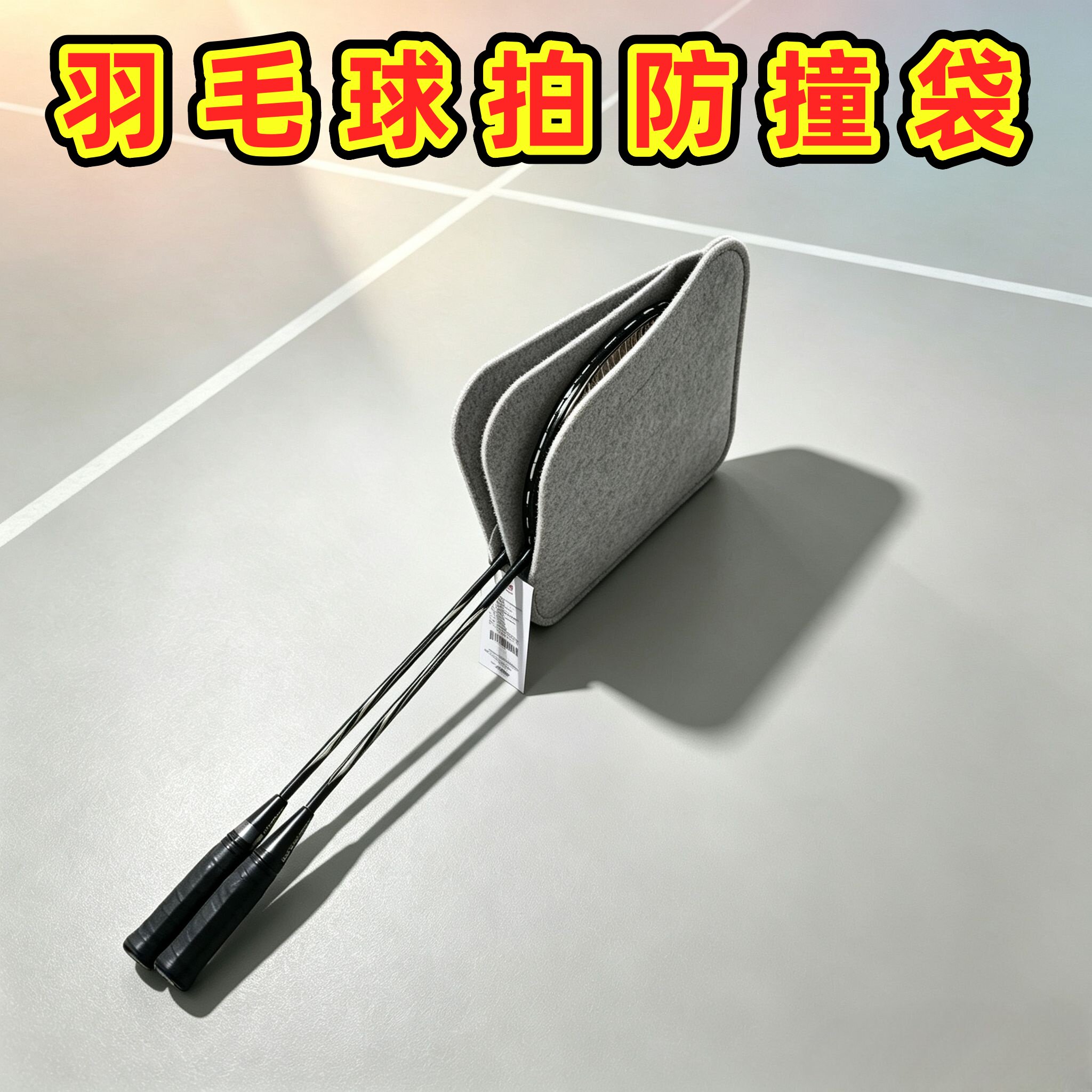 羽毛球毛毡收纳袋内球拍分隔