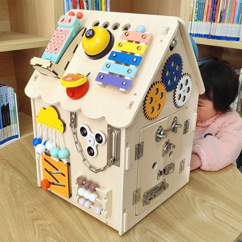 儿童1-2一3岁益智积木玩具蒙特梭利忙碌板男女宝宝木制早教百宝箱,玩具/童车/益智/积木/模型,儿童串珠/绕珠,淘宝优惠券,粉丝福利购,淘宝优惠卷