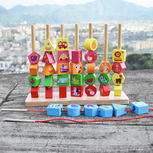 木丸子1-6岁早教绕珠串珠对对碰
