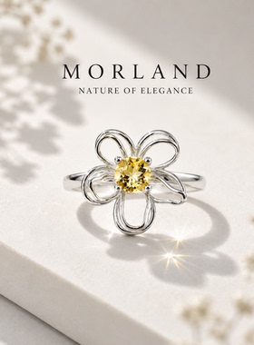 【MORLAND】风铃花 天然彩宝精工银戒S925纯银设计款轻奢礼物