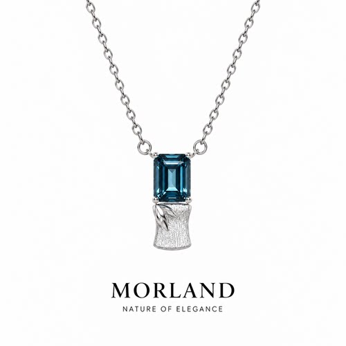 【MORLAND】墨竹·伦敦蓝天然托帕石925银设计款礼物首饰项链首饰