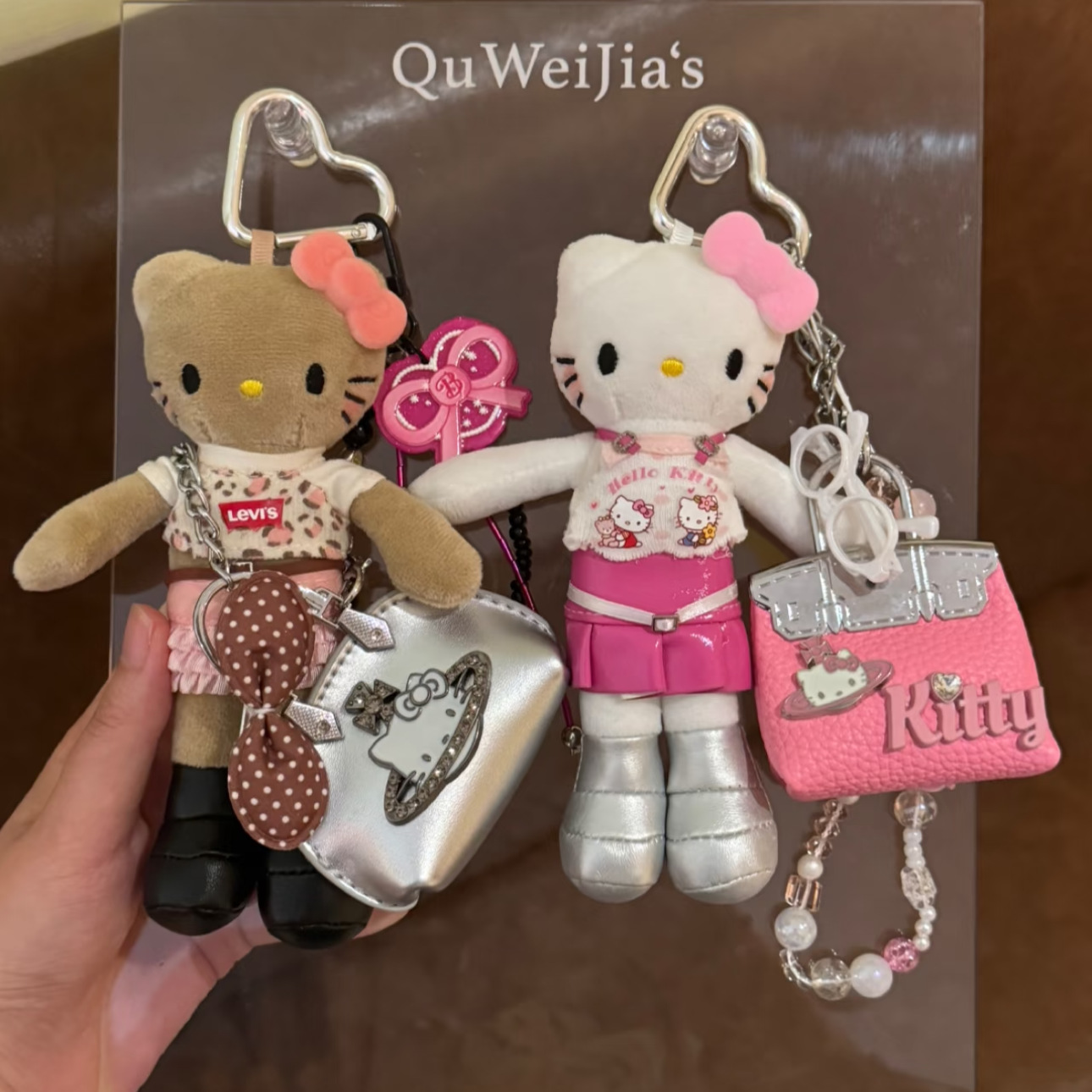 多款可爱长腿kitty毛绒挂件裙子可diy换装娃衣ins风玩偶挂饰背包