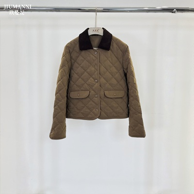 小禾鹅绒服定制羊毛面料翻领短款羽绒服女外套冬