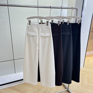 显瘦阔腿裤 绵羊毛2025冬季 弯刀裤 加绒加厚宽松休闲窄版 女百搭 新款