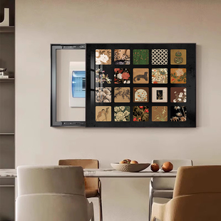 中古风电表箱装饰画餐厅遮挡画电闸开关电源网线盒花卉古典挂画