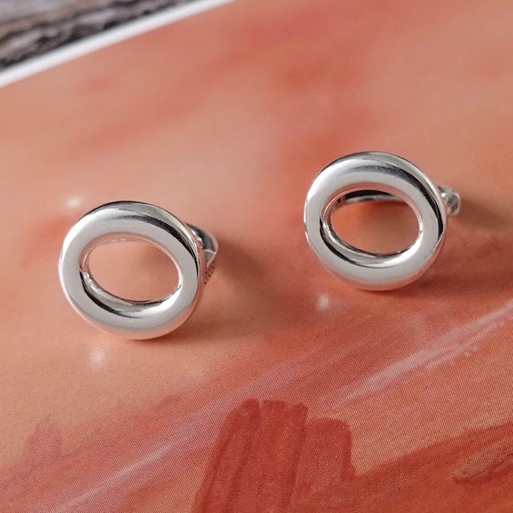 也里 耳环女韩系纯银925简约冷淡风ins百搭新款圆环o字型椭圆耳扣,饰品/流行首饰/时尚饰品新,耳环,淘宝优惠券,粉丝福利购,淘宝优惠卷