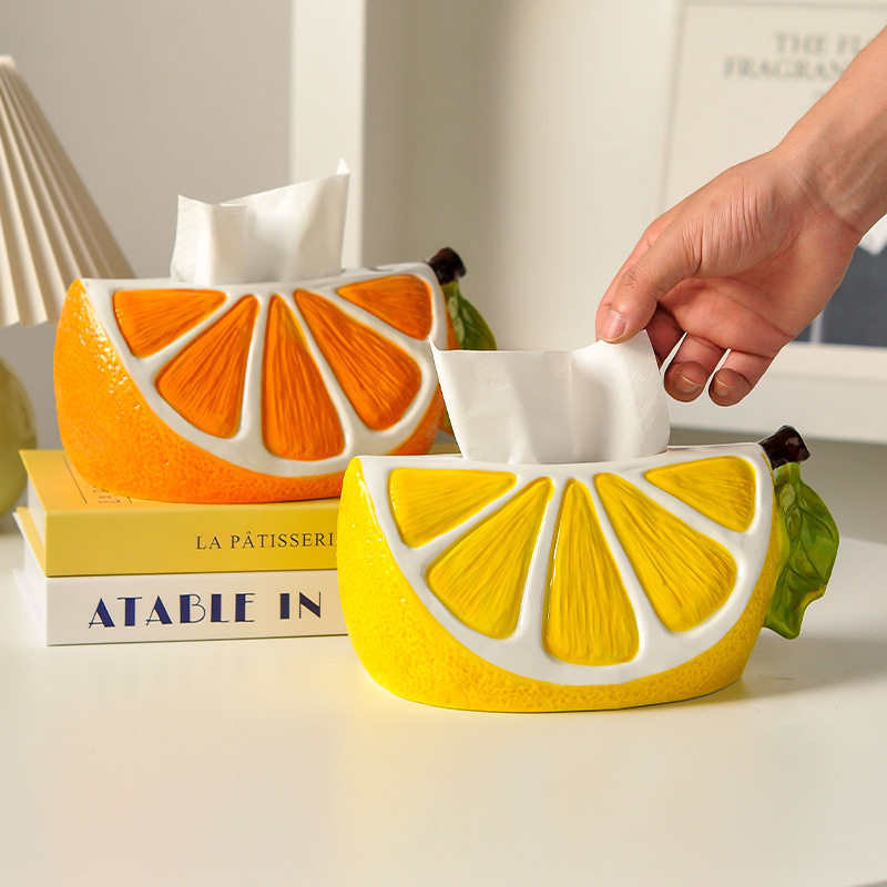 卡通柠檬抽纸盒家用客厅茶几创意高级感纸巾盒收纳餐巾纸抽盒摆件,家庭/个人清洁工具,卷纸器/纸巾架,淘宝优惠券,粉丝福利购,淘宝优惠卷