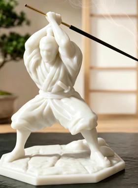 中国武士刀客香香托沉香熏香现代创意摆件侠客茶宠家用室内插香器