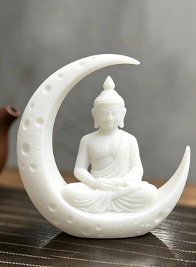 禅意坐姿佛摆件庭院茶室展示柜桌面装饰茶宠布置物件坐佛客厅微景