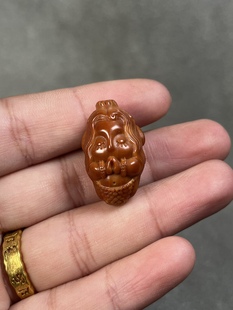 橄榄核单籽美人鱼Q版手捻雕刻单籽女生小礼物文玩可爱手把手链