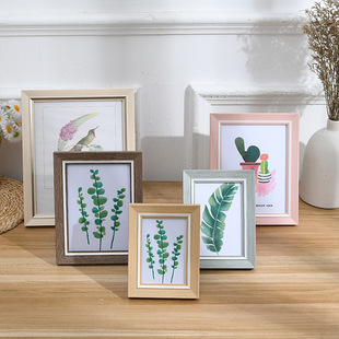 复古木质照片墙 创意影楼画框567 16寸挂墙 北欧摆台相框