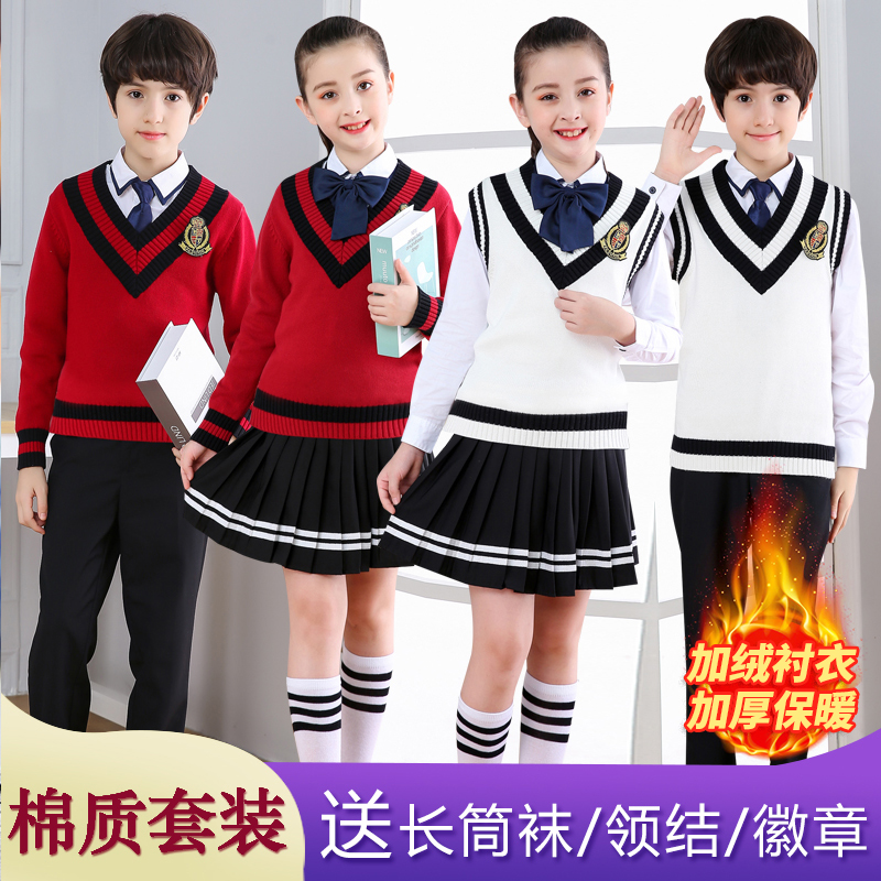 元旦中小学生大合唱演出服装加绒儿童诗歌朗诵校服幼儿园园服班服