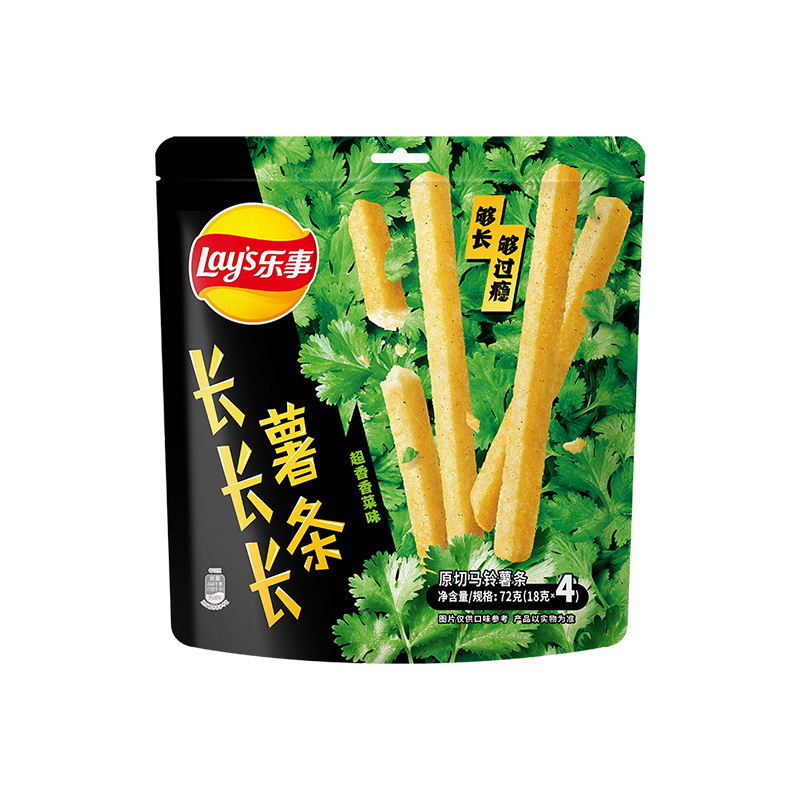 乐事新品原切长薯条蜂蜜芥末味香菜味香辣藤椒味马铃薯条