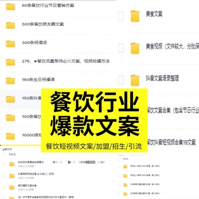 餐饮类小吃行业短视频文案招商营销方案策划抖音拍摄脚本创业故事