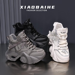 6CM~轻便软底老爹鞋女款2025秋冬新款厚底增高超火高帮运动休闲鞋