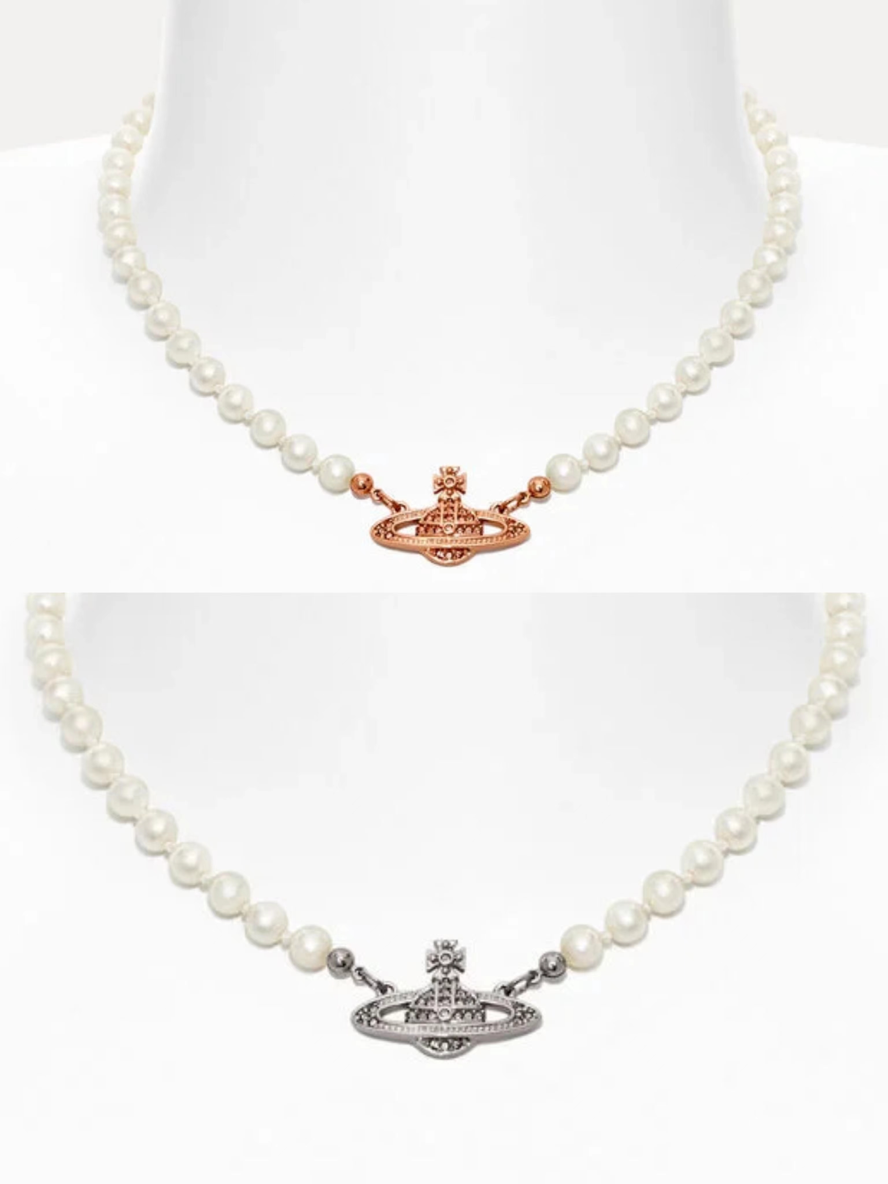 ABYB KVK薇薇安欧阳娜娜同款西太后珍珠土星项链NANA朋克锁骨链