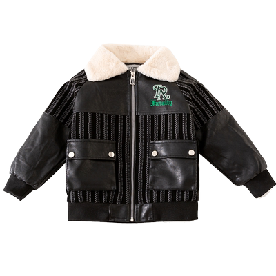 男童外套歪歪公主加绒加厚皮衣