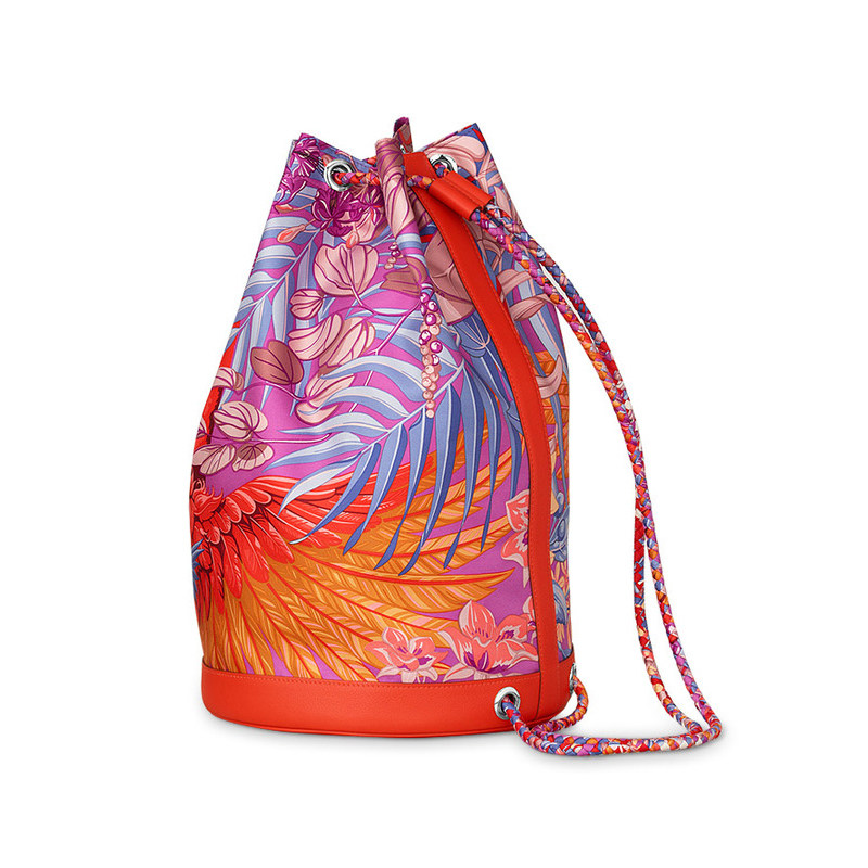 h家奢侈品限量版包包女高端新款春夏时尚涂鸦印花丝巾双肩背包女