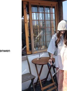 【WEN】雏菊舞曲 2026春季新款韩系简约纯欲风宽松T恤 YS1206