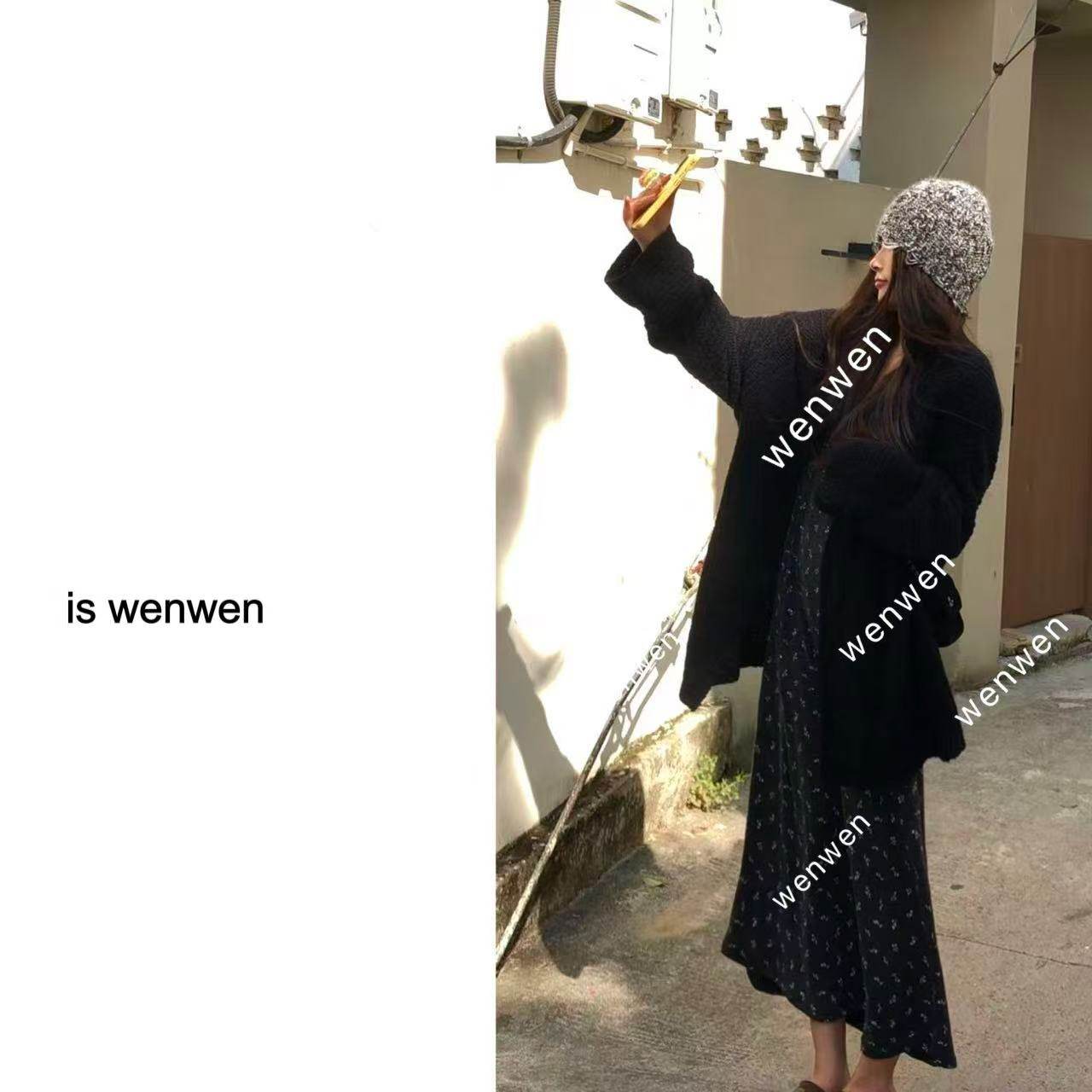 极简纯色慵懒风毛衣针织开衫