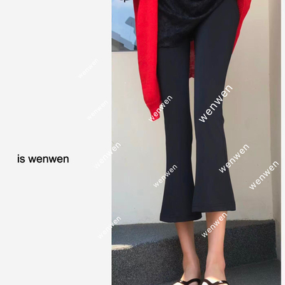 WEN韩系显瘦微喇七分裤春季新款