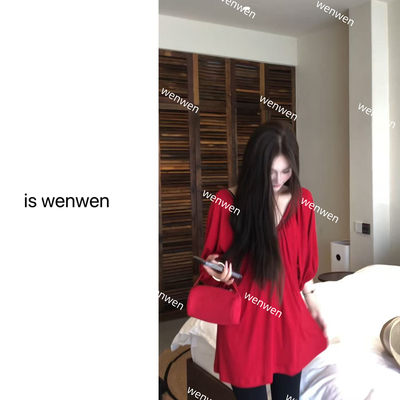WEN夏季韩系宽松蝙蝠袖T恤