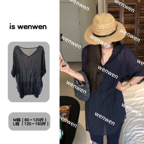 夏季韩系百搭褶皱上衣