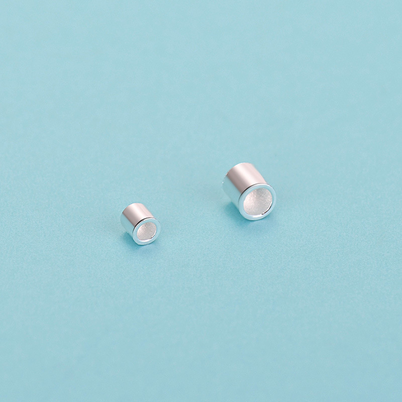 s925纯银定位珠 直管圆管隔珠 diy手工串珠手链项链收尾配件材料
