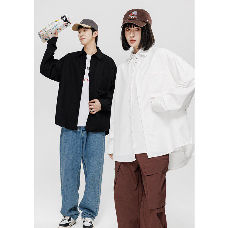 定制发型师衬衫长袖广告文化衫diy秋冬男女工作服摄影楼logo订做