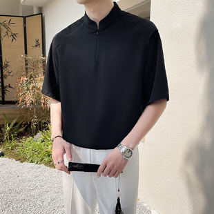 酒吧夜店发型师理发店廊时尚高级男个性美发师套头工作服定制logo