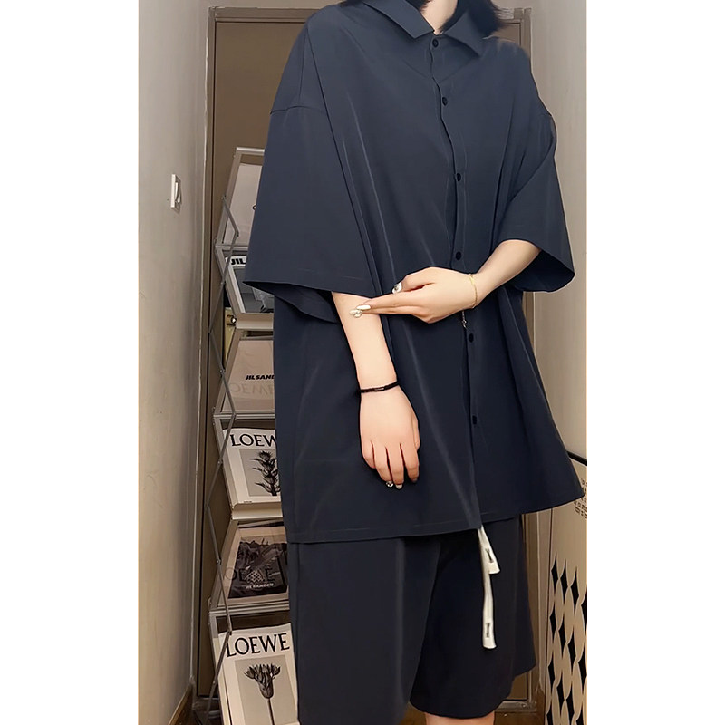 新美发店发廊助理技师日式系潮店男女宽松衬衫酒吧工衣定制印logo,男装,时尚套装,淘宝优惠券,粉丝福利购,淘宝优惠卷