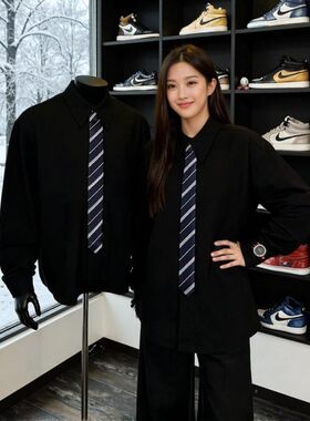 发廊工作服秋冬衬衫理发师美发店技师助理美甲美睫师工装定制logo