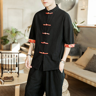 茶艺师工作服足理疗按摩推拿师工装中医养生馆男士衬衫logo定制服