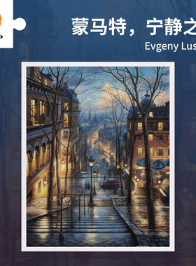 3D-JP成人高难度2000片拼图风景建筑墙面装饰蒙马特宁静之夜H2058