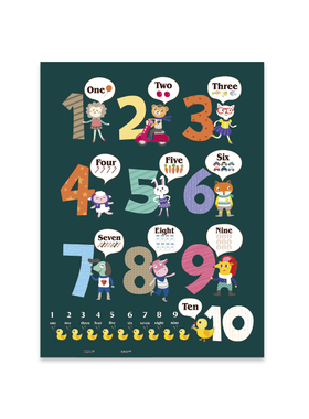 3D-JP儿童平面塑料拼图48片3到6岁数字玩具益智一起来数数T1025