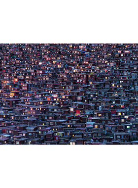 3D-JP高难度平面塑料拼图1000片成人潮玩装饰 夜幕下的色达H2047