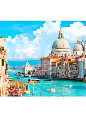 3D-JP城市风景500片平面塑料拼图客厅装饰意大利水域威尼斯 H2340