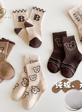 【清仓】纯棉无骨儿童袜子春秋中筒男女童全棉卡通学生袜秋冬长袜