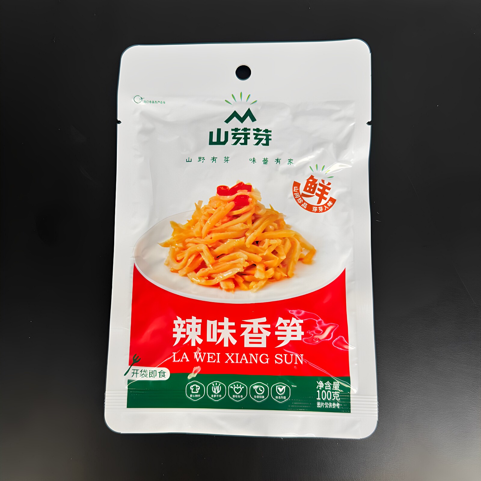 山芽芽辣味香笋100g/袋 调味竹笋安吉特产下饭菜冷菜红油笋丝