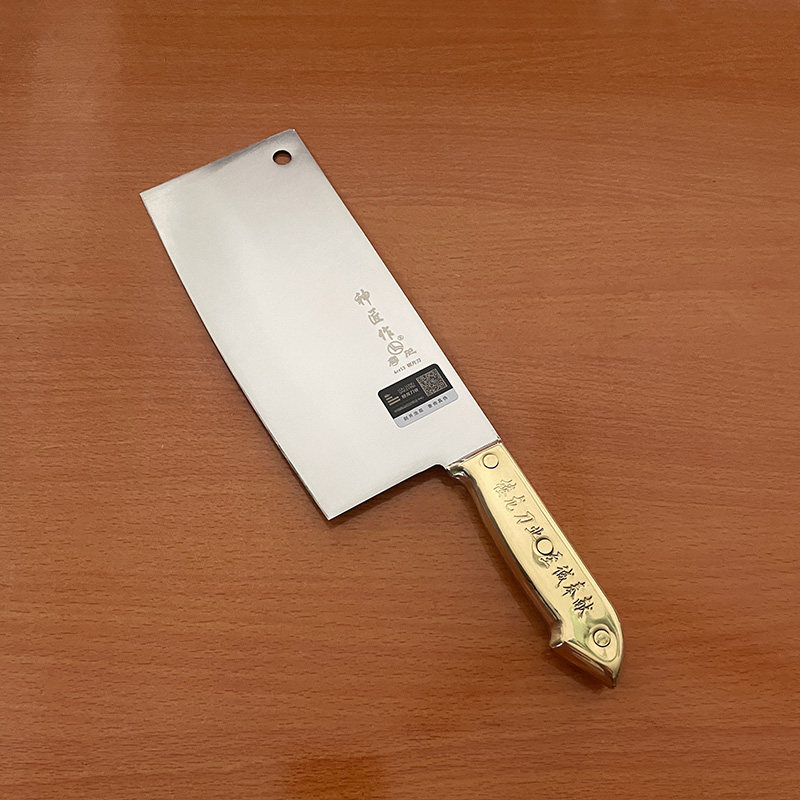 楼龙家用菜刀铜柄厨刀肉片刀厨房刀具切片刀厨师专用刀具6651