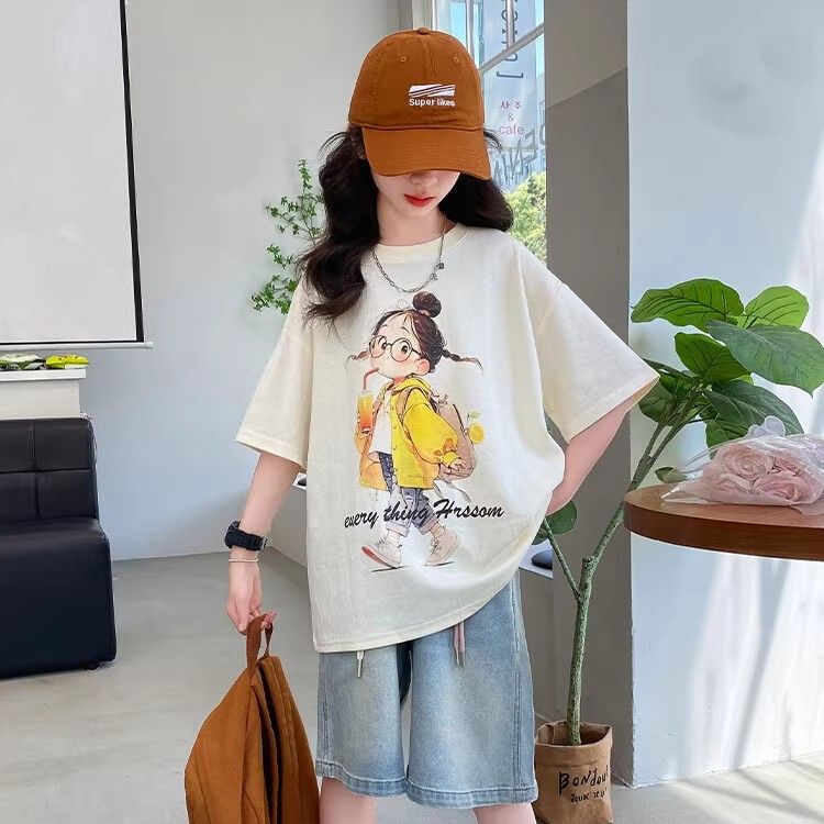 折扣专区清仓撤柜女童短袖2025夏季新款儿童夏装洋气中大童韩亲子
