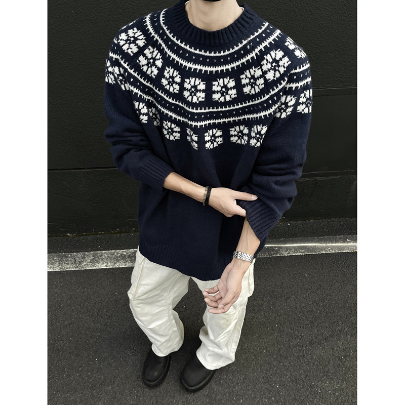 复古雪花毛衣501-2-M8012-P65控89,男装针织衫/毛衣,星座501-2
