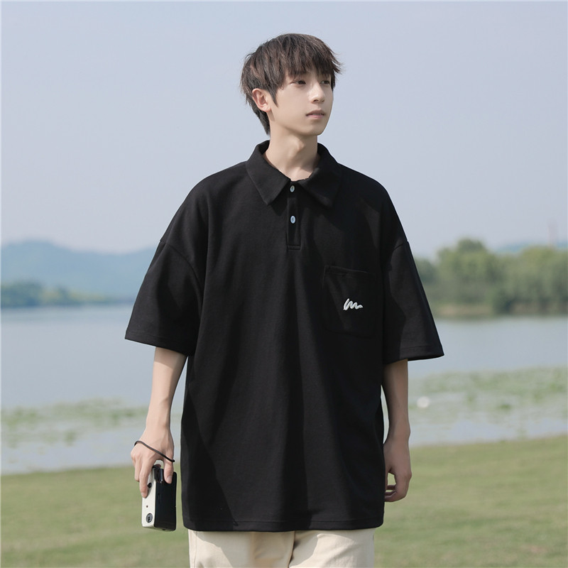 重磅POLO衫刺绣宽松短袖T恤501-2-T1005-P50控68,男装T恤,星座501-2
