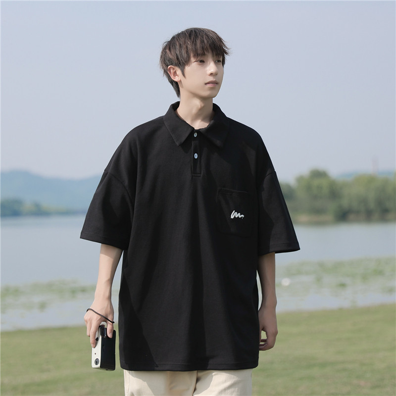 夏季重磅POLO衫刺绣宽松短袖T恤501-2-T1005-P50控68,男装Polo衫,星座501-2