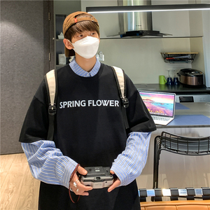 后背花卉印花短袖T恤501-2-TX028-P28图片