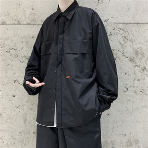 2025秋装新款 宽松工装大口袋长袖衬衫男501-2-CS07-P40图片