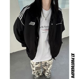 秋上新 机能三条杠刺绣夹克外套501-2-JK001-P88控108图片