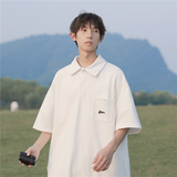 重磅POLO衫刺绣宽松短袖T恤501-2-T1005-P50控68，男装Polo衫，星座501-2