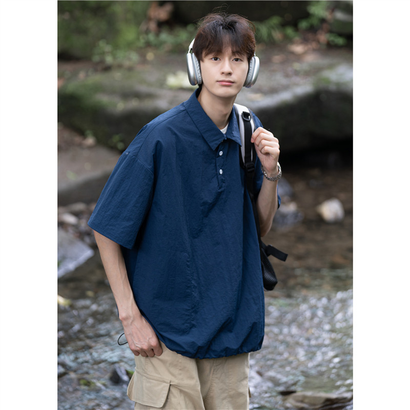 夏季日系侧口袋Polo衫男宽松短袖501-2-CS1006-P58控69,男装Polo衫,星座501-2