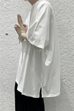 港风宽松纯色开叉短袖T恤TX01-特P20，男装T恤，星座501-2